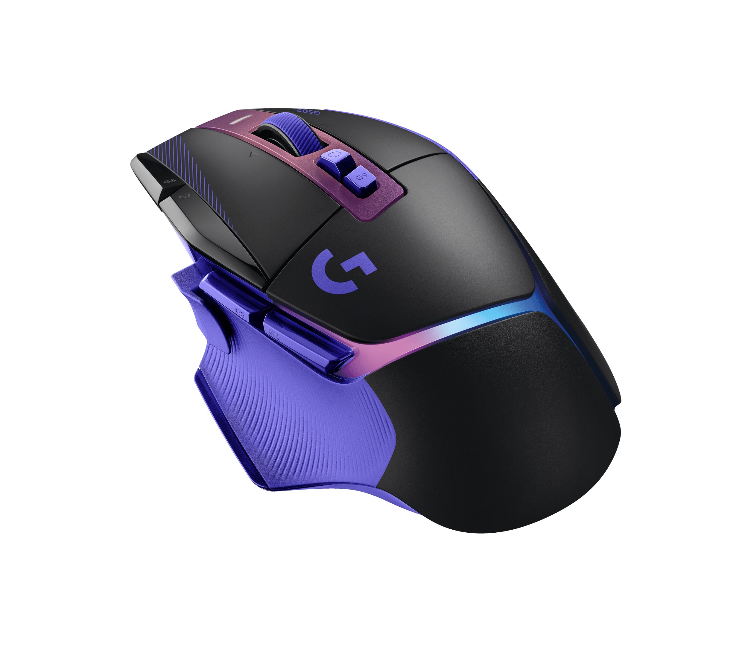 Logitech G G502 X Plus Wireless Gaming Mouse, цвет: Чёрный / Фиолетовый — фото 3