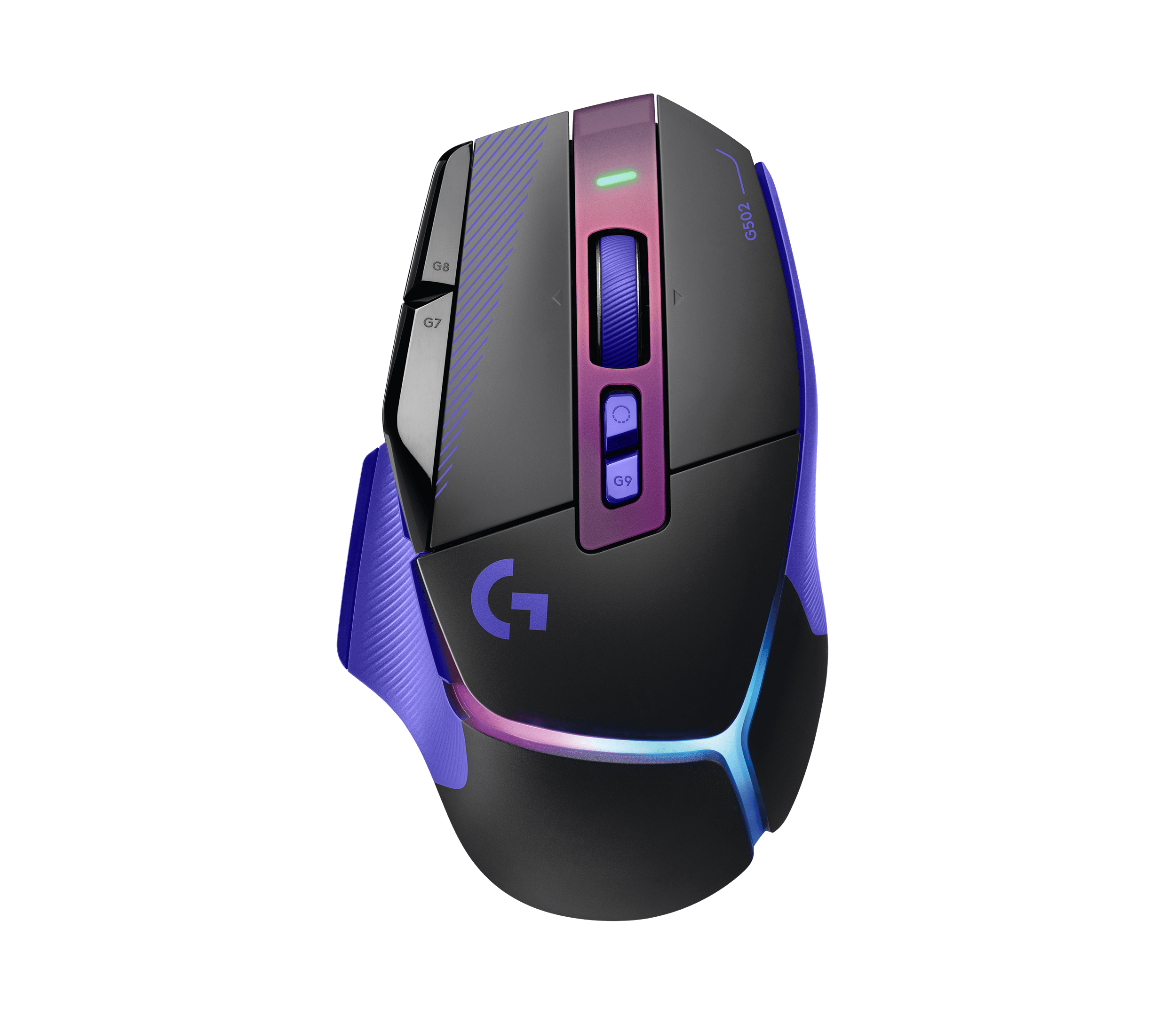 Logitech G G502 X Plus Wireless Gaming Mouse, цвет: Чёрный / Фиолетовый