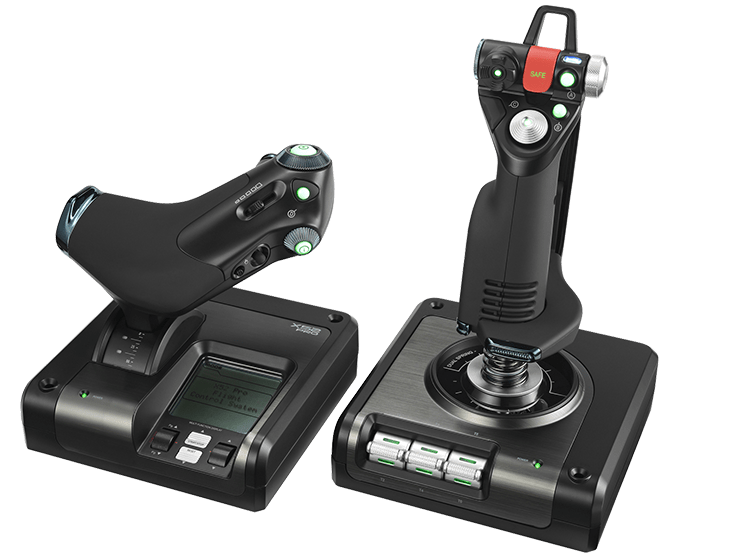 Logitech G X52 Professional H.O.T.A.S. Upgraded X52, better springs, цвет: Чёрный