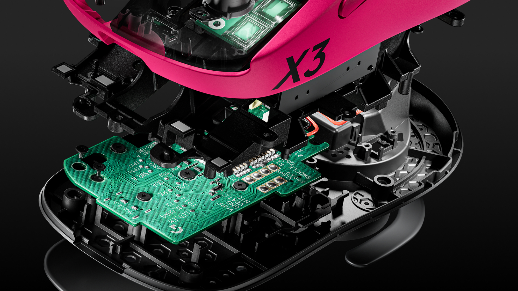 PRO X3 SUPERSTRIKE Pink Eclipse exploded internals
