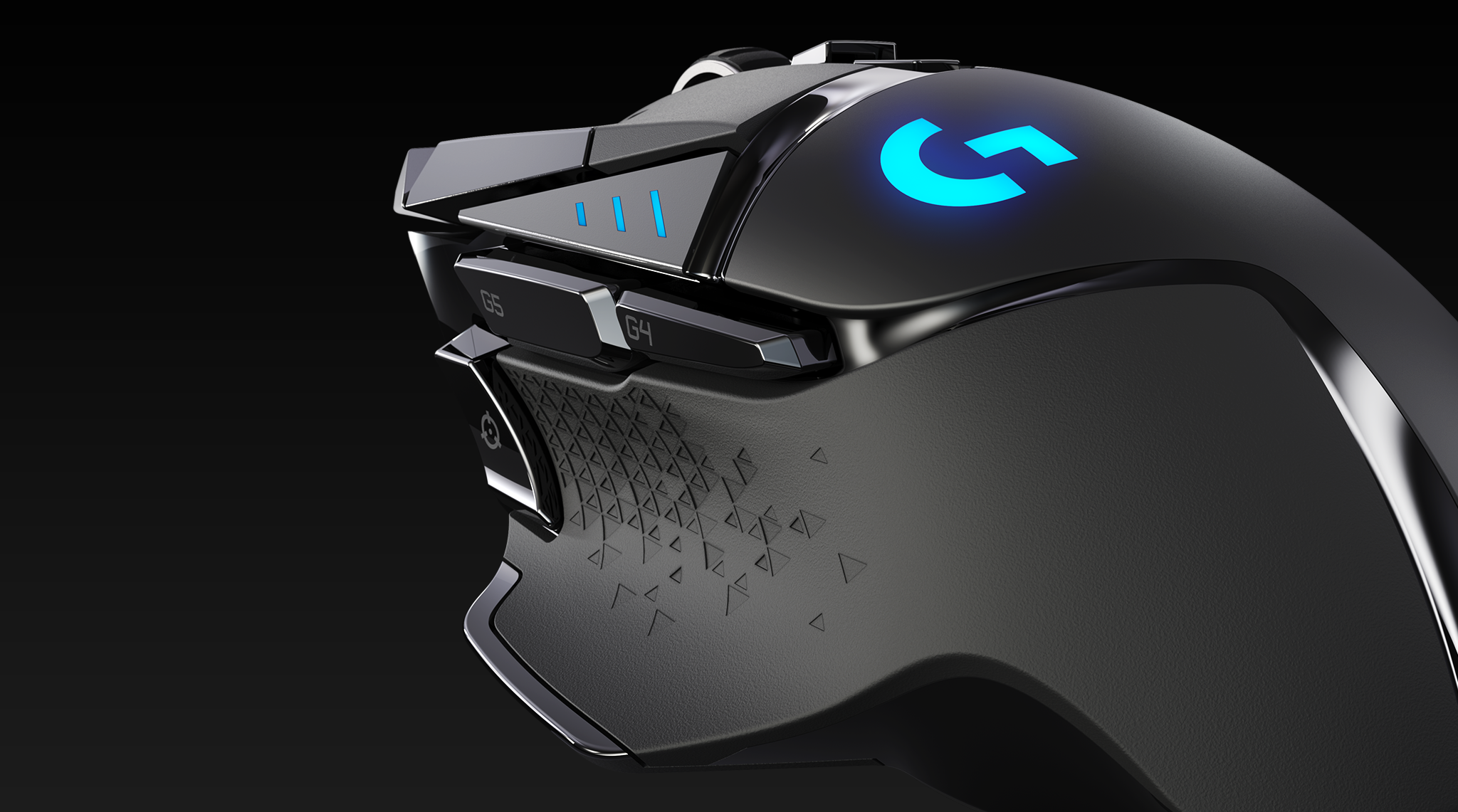 G502 LIGHTSPEED | Grip close up view
