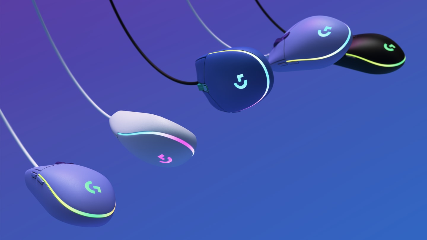 Logitech g203 lightsync | 8000 dpi | lightsync rgb | 6 programabilnih gumbov | bela žična gaming miška 3 Logitech g203 lightsync gaming miške v različnih barvah z rgb osvetlitvijo