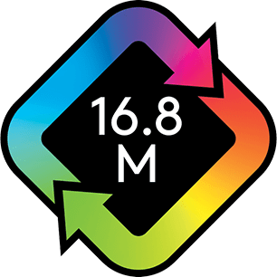 16,8 εκατομμύρια χρώματα με δυνατότητα προγραμματισμού