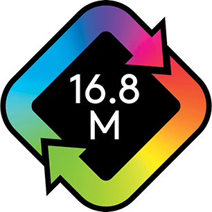 16.8 M programmable colors