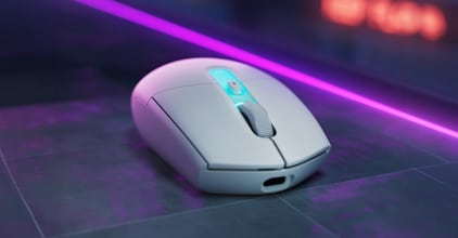 White Logitech G305 X SUPERLIGHT wireless gaming mouse