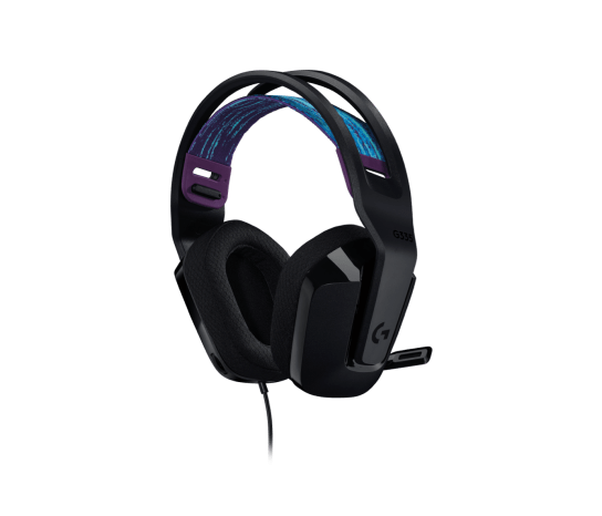 Logitech g335 črne žične slušalke diagonalni pogled