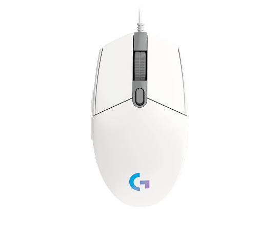 Logitech g203 lightsync | 8000 dpi | lightsync rgb | 6 programabilnih gumbov | bela žična gaming miška 1 Logitech g203 lightsync bela žična gaming miška pogled od zgoraj