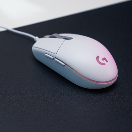 Logitech g203 lightsync | 8000 dpi | lightsync rgb | 6 programabilnih gumbov | bela žična gaming miška 2 Logitech g203 lightsync bela gaming miška z vključeno rgb osvetlitvijo