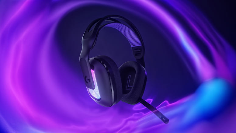 Logitech g522 lightspeed črne gaming slušalke z rgb osvetlitvijo – uradna slika zvočnih lastnosti